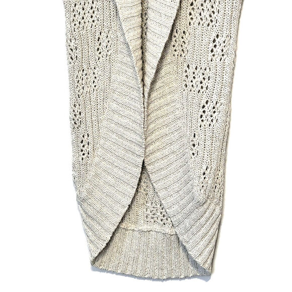 Alice + Olivia Cardigan Sweater Open Knit Ribbed Shawl Collar Long Cocoon Size S - Picture 7 of 15